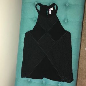 Black embroidered top